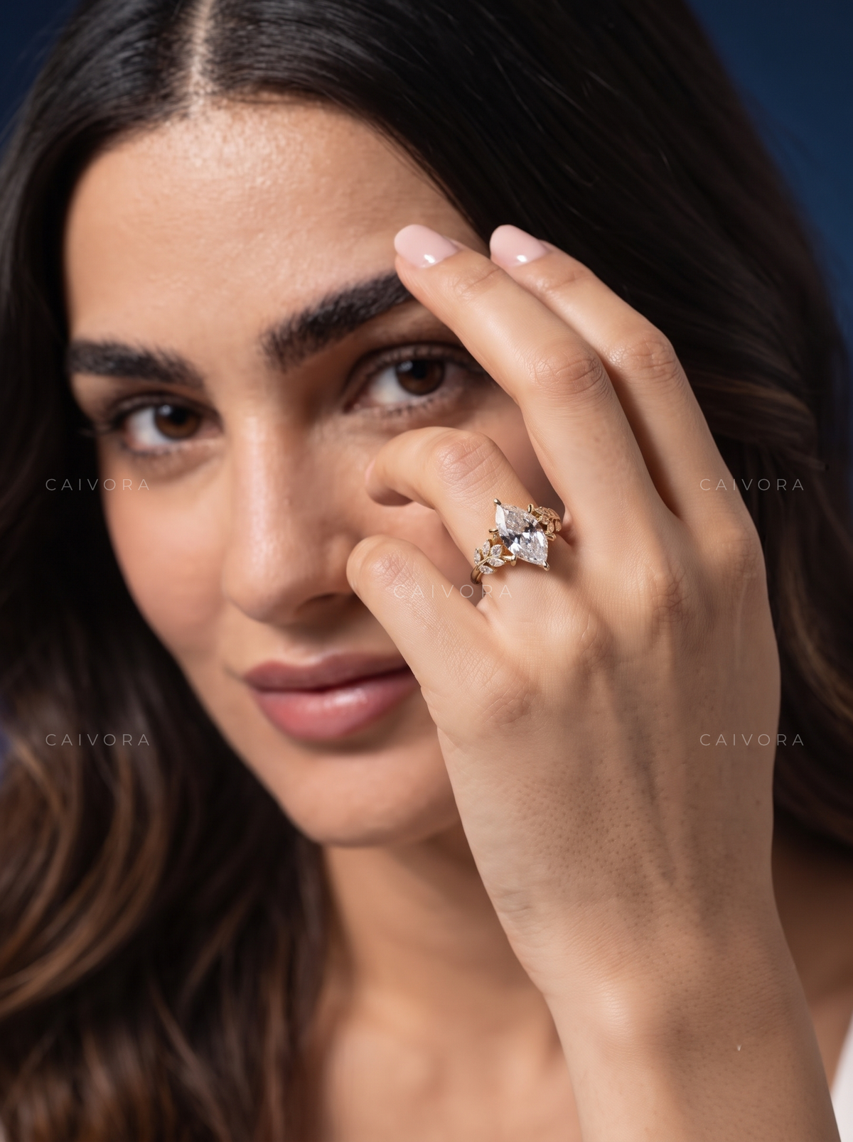 Dutch Marquise Diamond Floral Engagement Ring