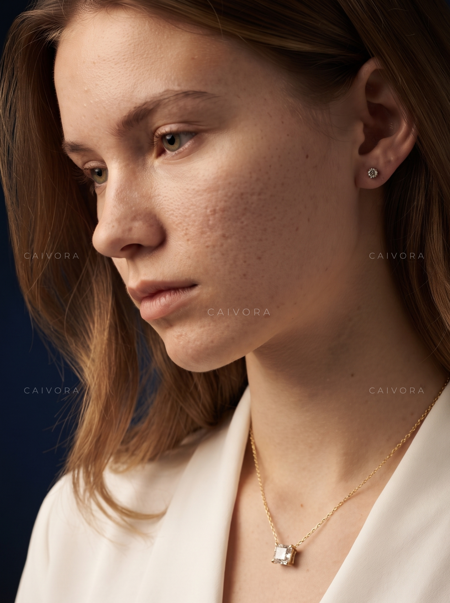 Radiant Cut East-West Lab-Grown Diamond Solitaire Pendant Necklace