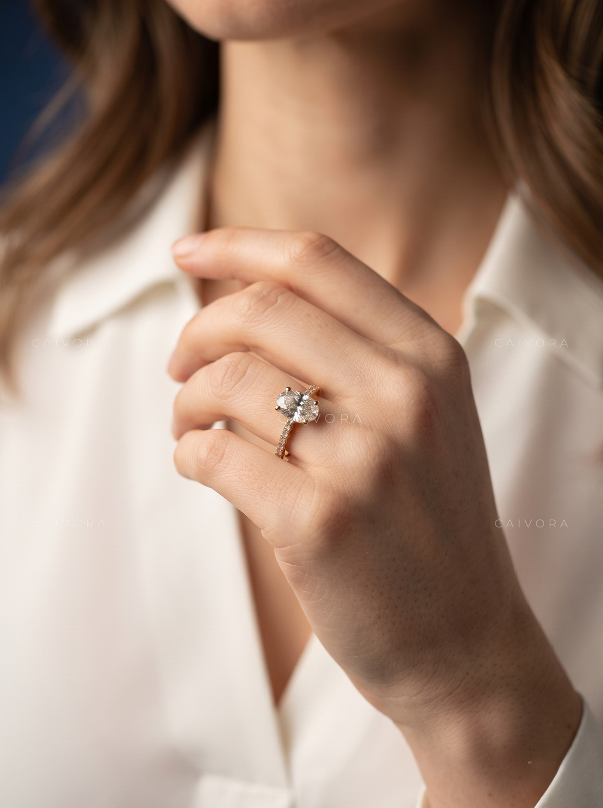 Sculpted Twist Engagement Ring with Radiant Cut Center Diamond