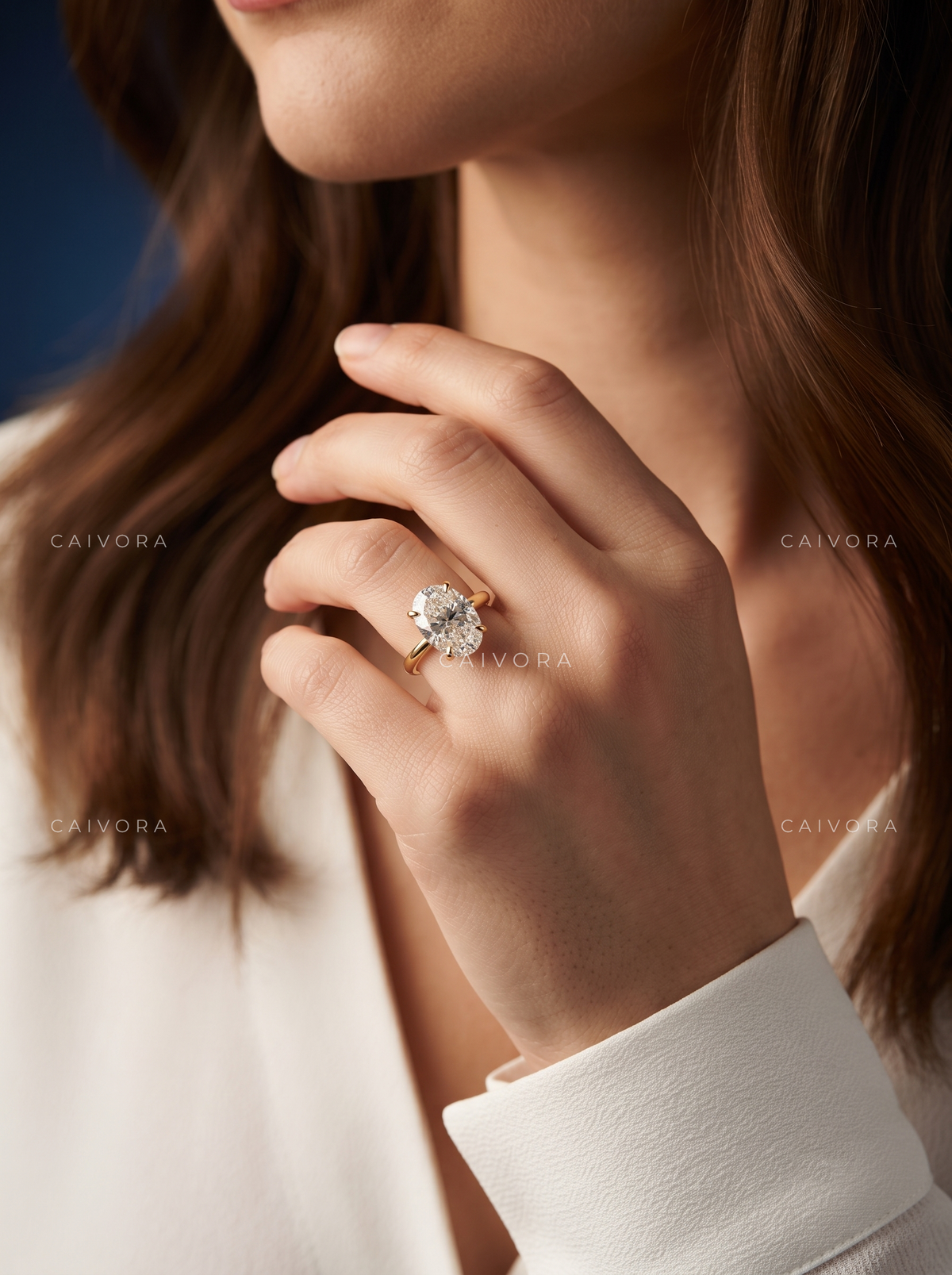 Oval Cut Four Prong Solitaire Engagement Ring