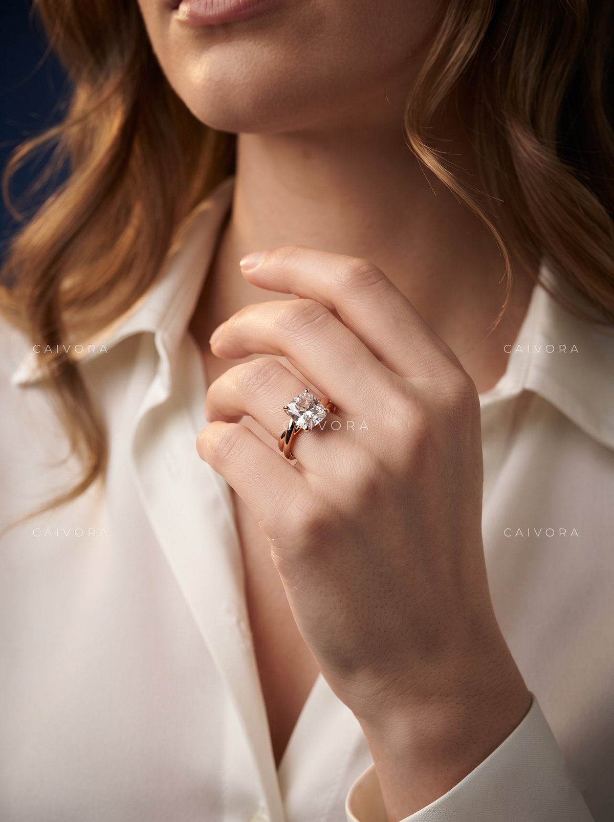 Velvet Radiance Kosina Engagement Ring with a Cushion Cut Diamond