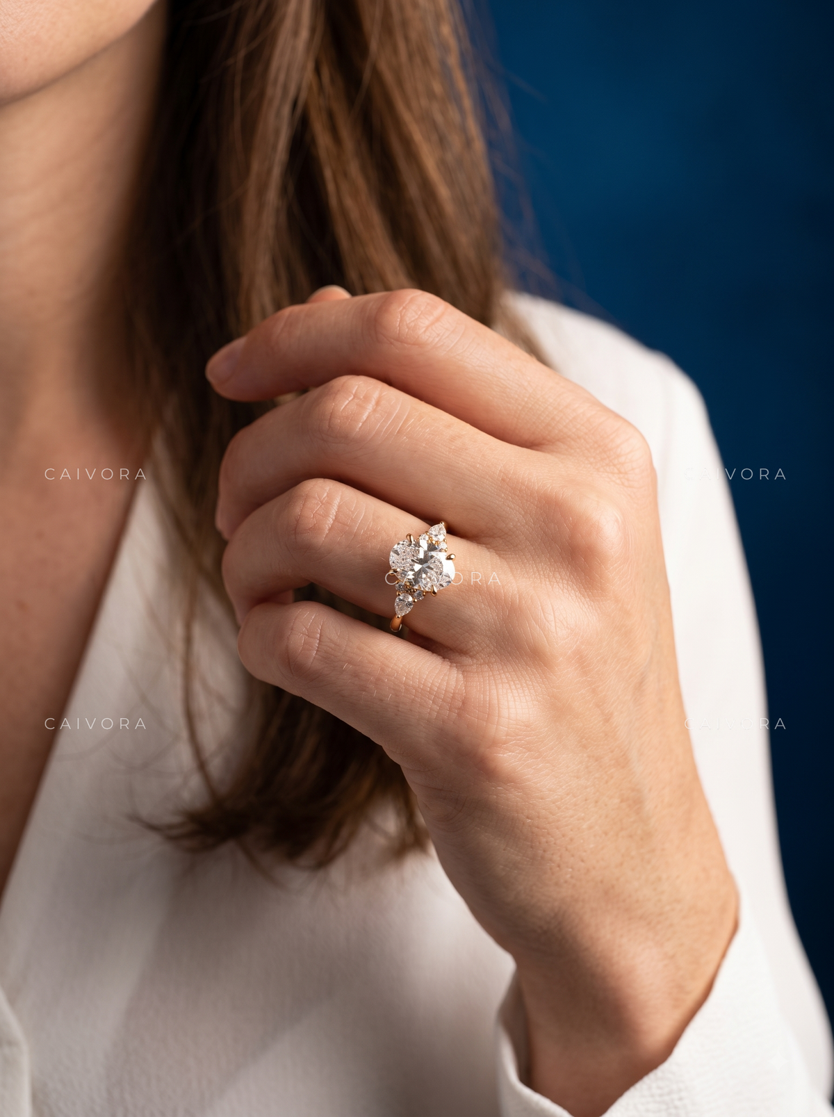 Distinctive Latin-Inspired Engagement Ring with an Oval Cut Center