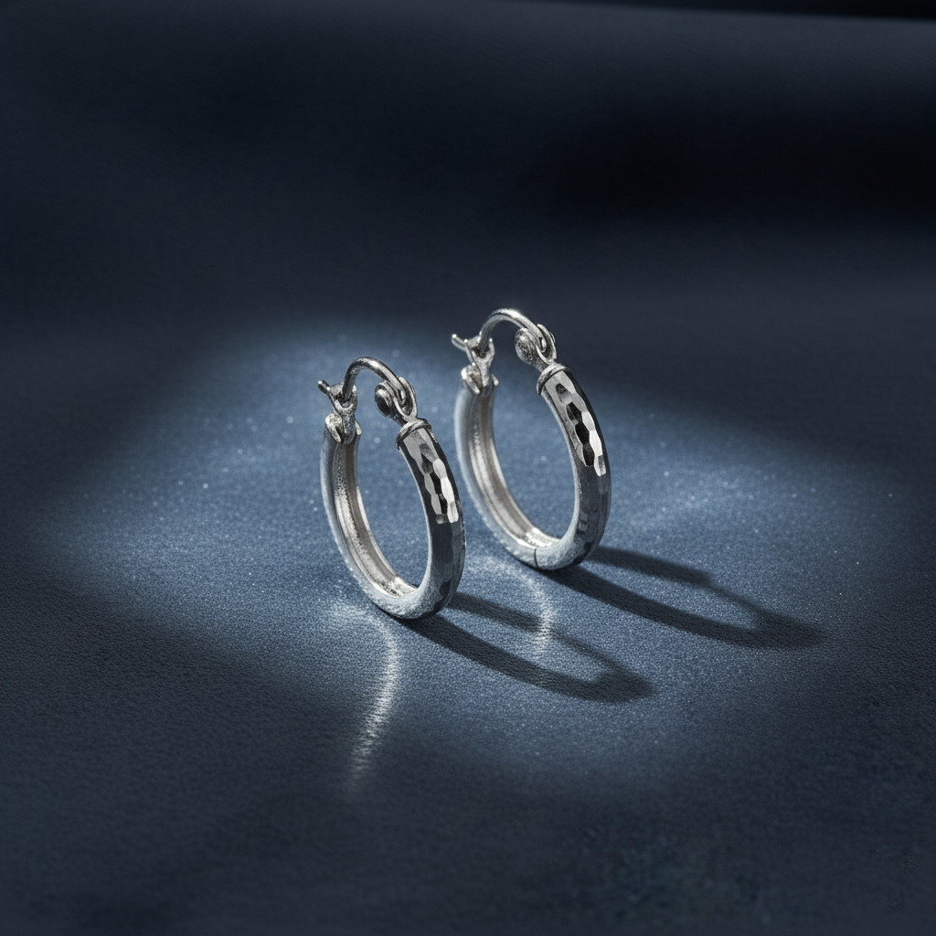 Sparkling Diamond Cut Hoop Earrings