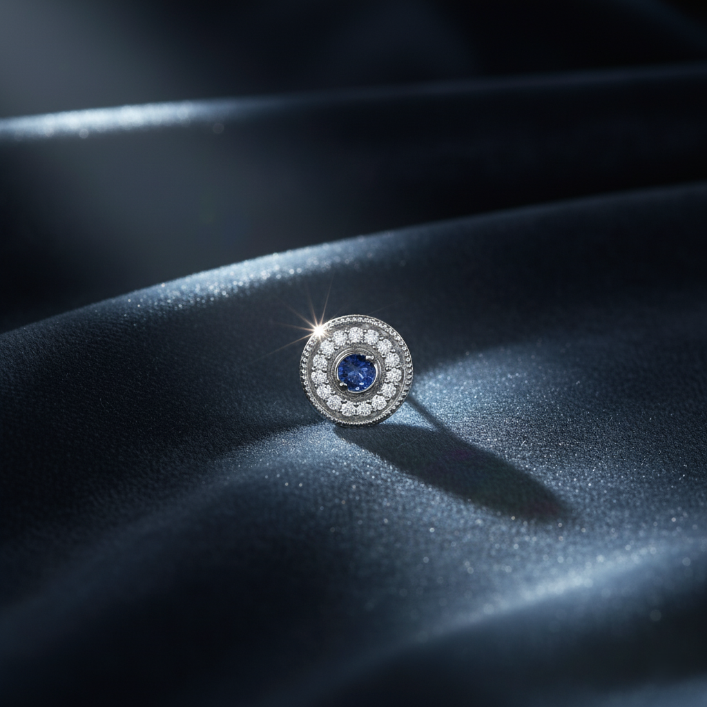 Exquisite Blue Gemstone Halo Earrings