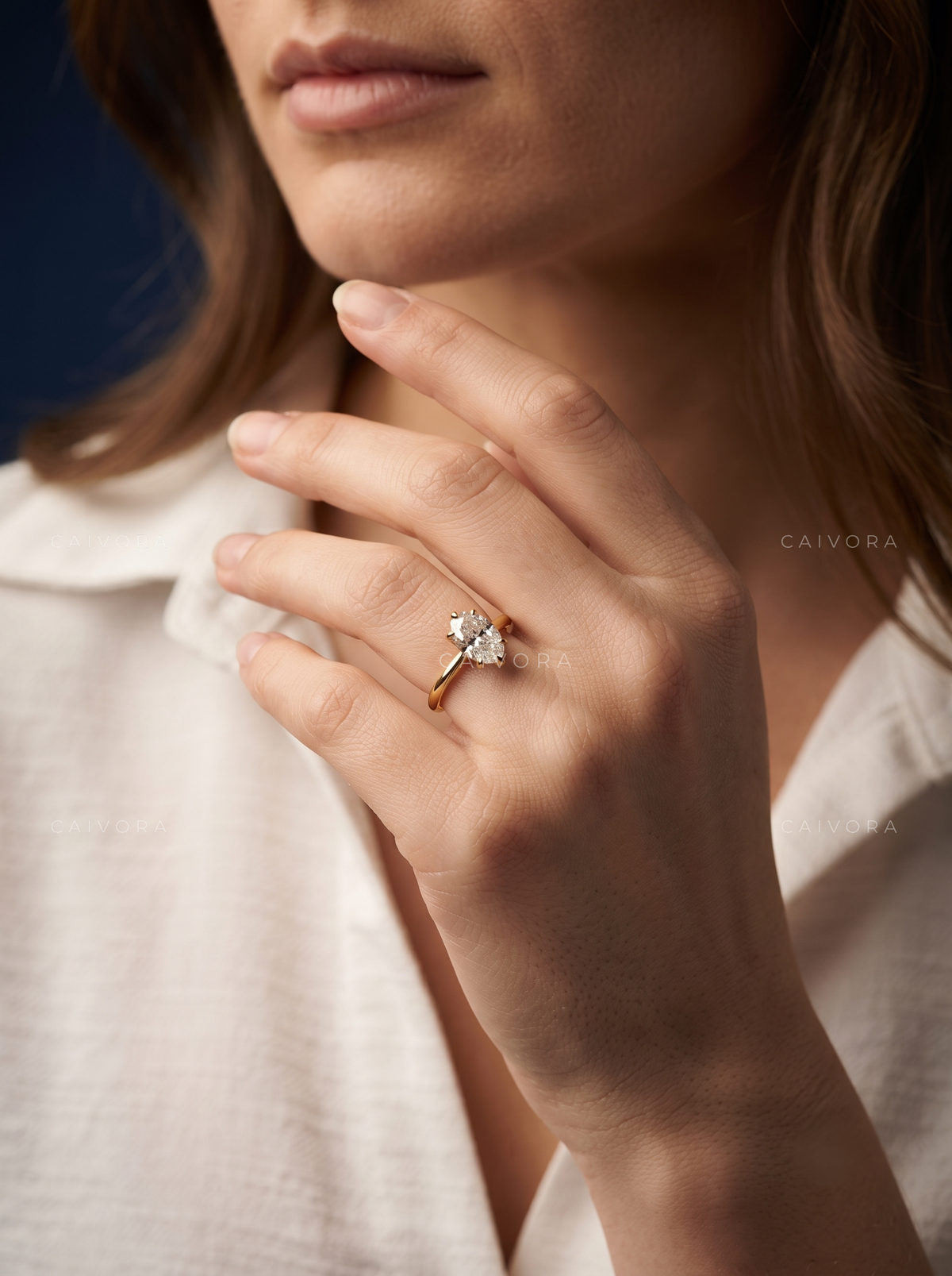 Oval Cut Hidden Halo Pavé Tulip Engagement Ring