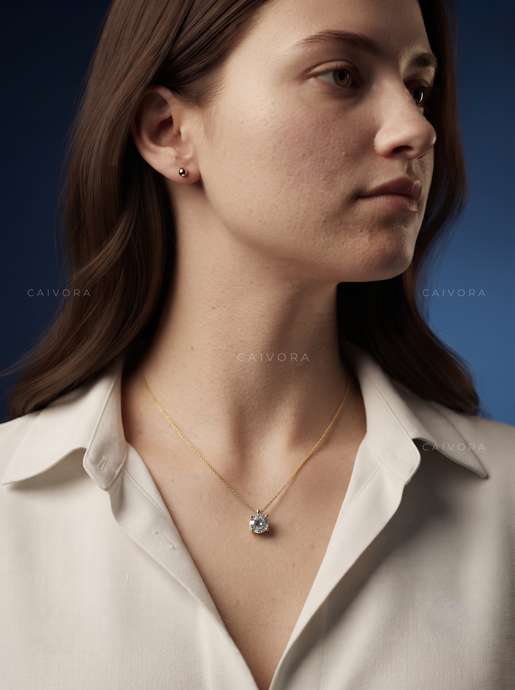 Classic Round Lab-Grown Diamond Solitaire Pendant Necklace