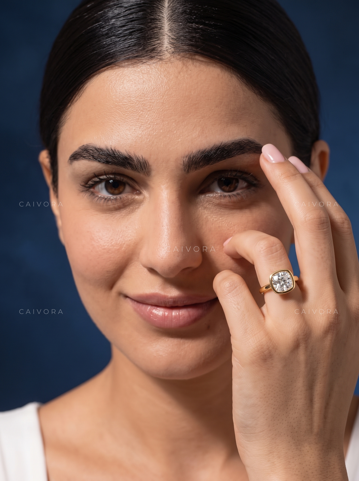 Cushion Cut Modern Bezel Solitaire Ring