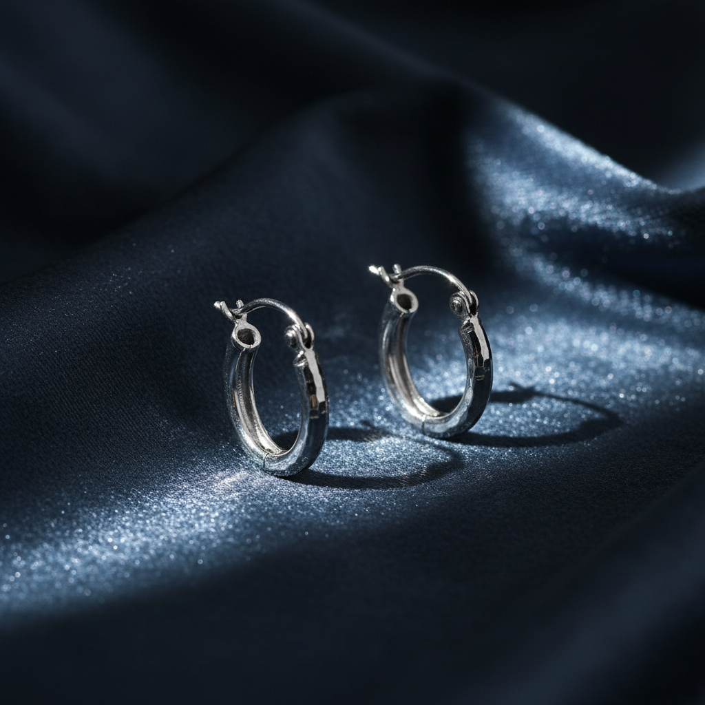 Sparkling Diamond Cut Hoop Earrings