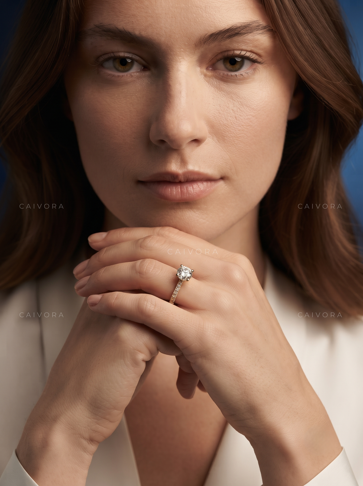 Classic Round Pave Hidden Halo Engagement Ring