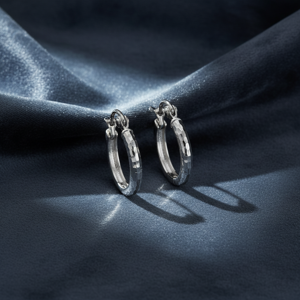 Sparkling Diamond Cut Hoop Earrings
