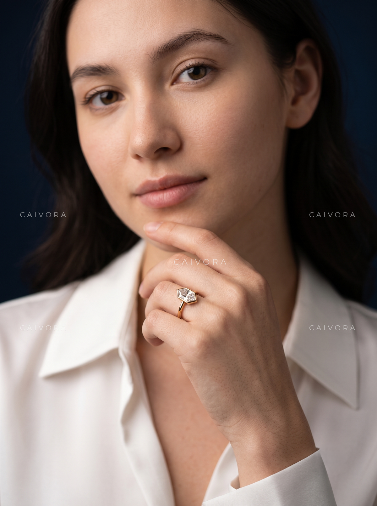 Geometric Sophistication with a Hexagon Cut Center