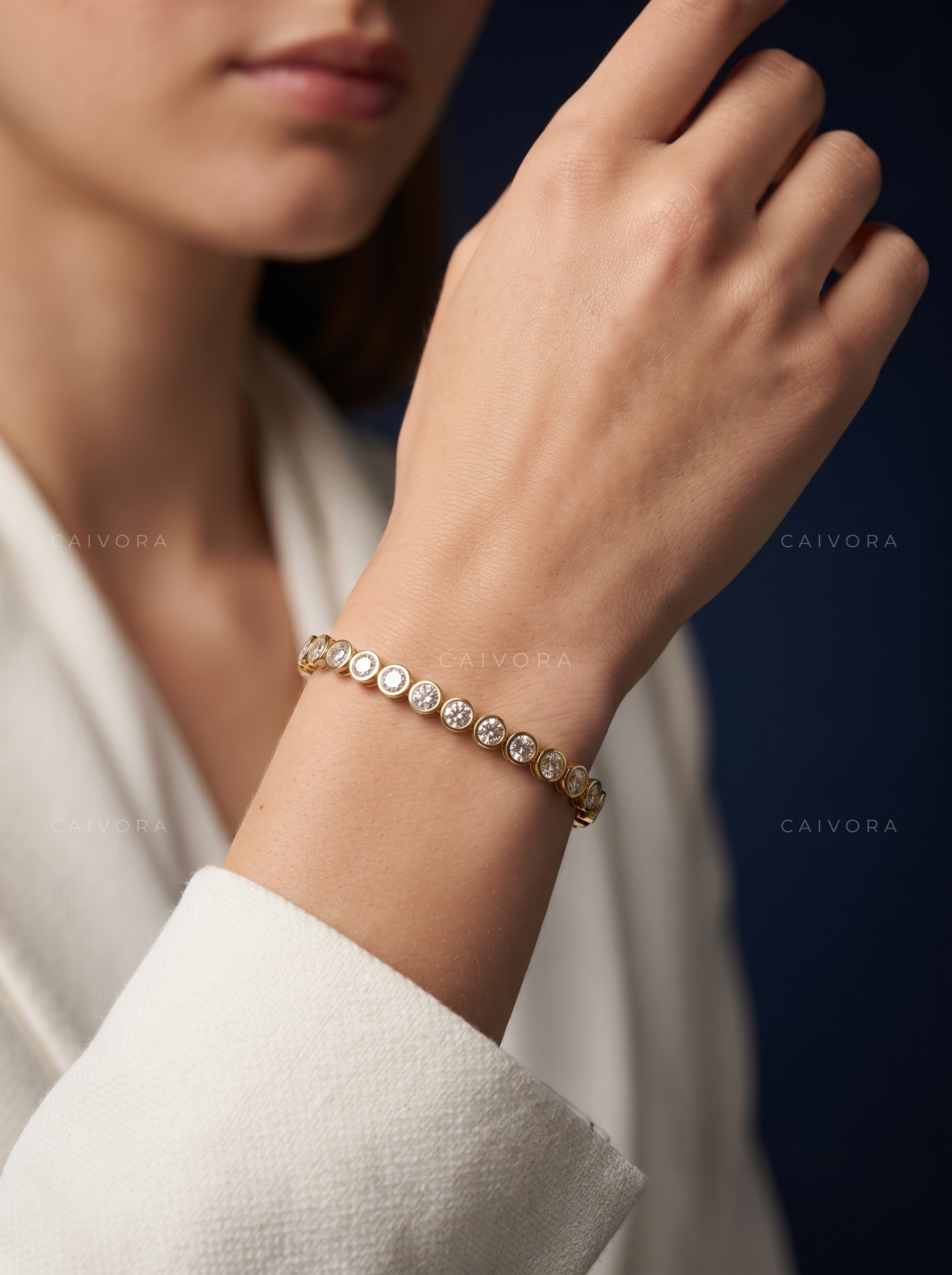 Round Bezel Tennis Bracelet