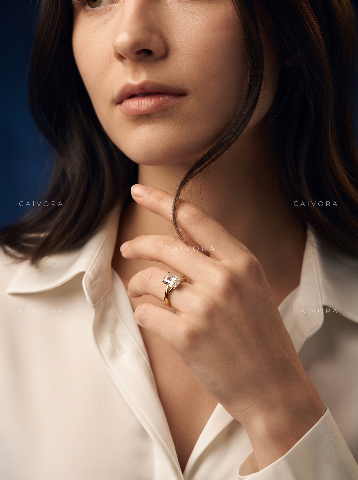Heritage Bloom Kosina Engagement Ring Featuring a Cushion Cut Diamond