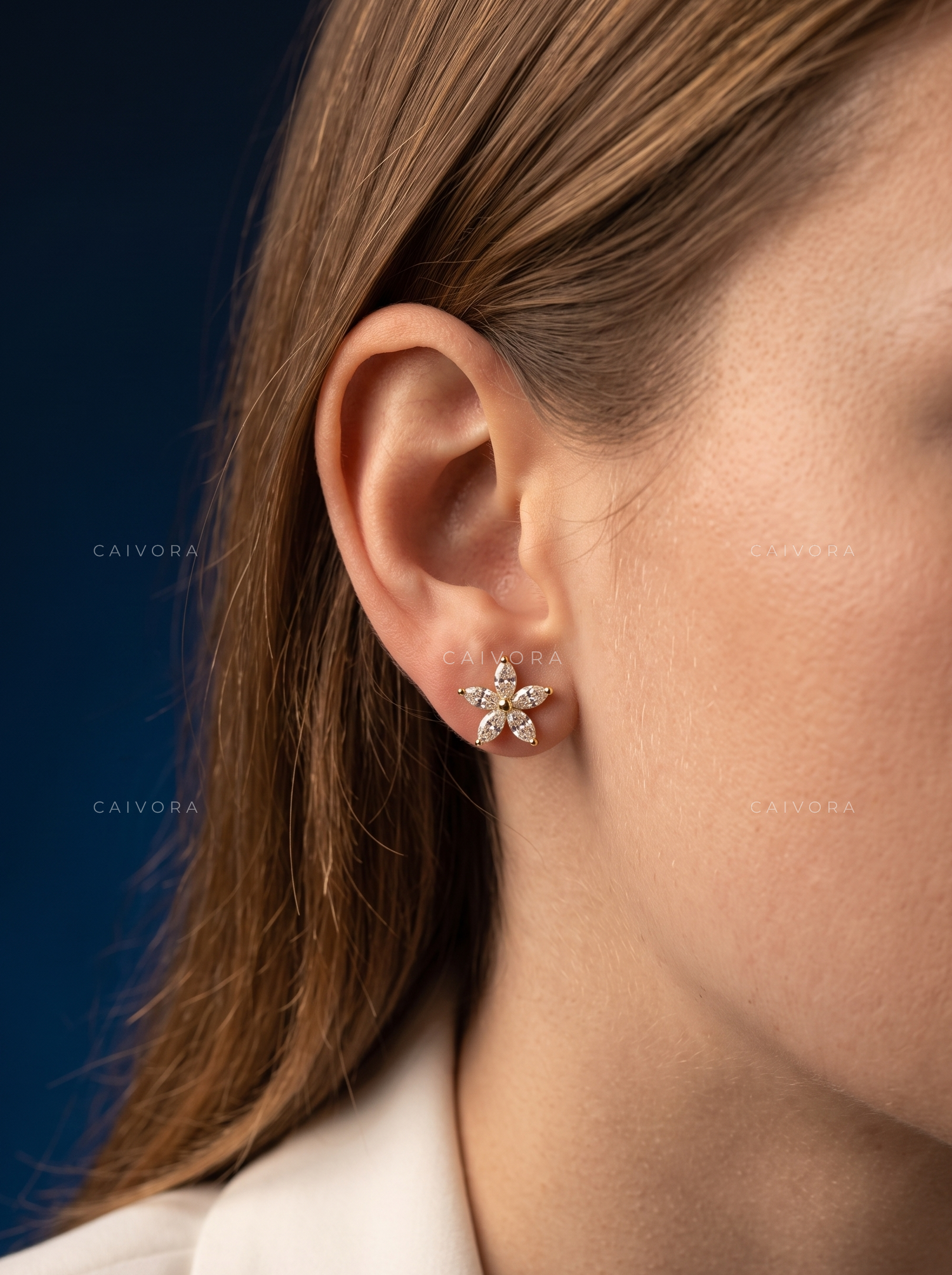 Ethereal Petal Marquise Diamond Studs