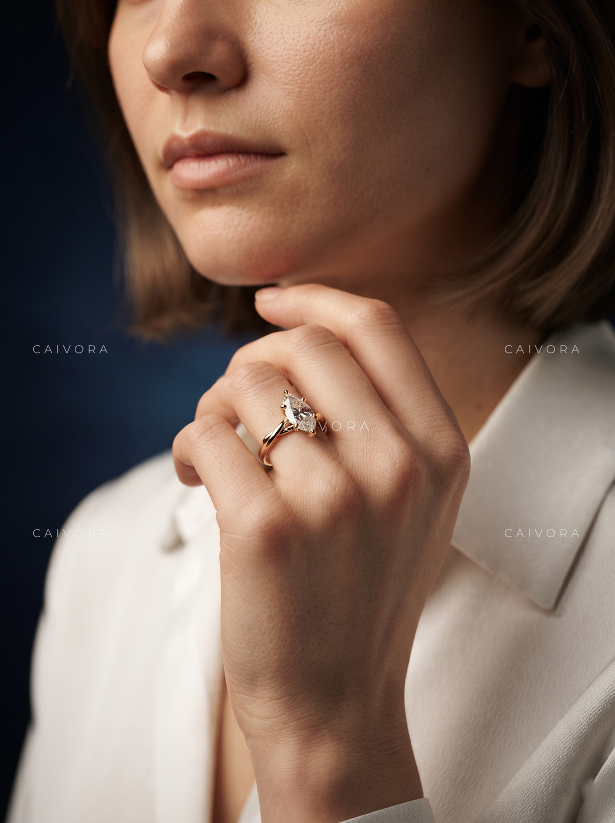 Timeless Elegance with a Marquise Cut Center Diamond