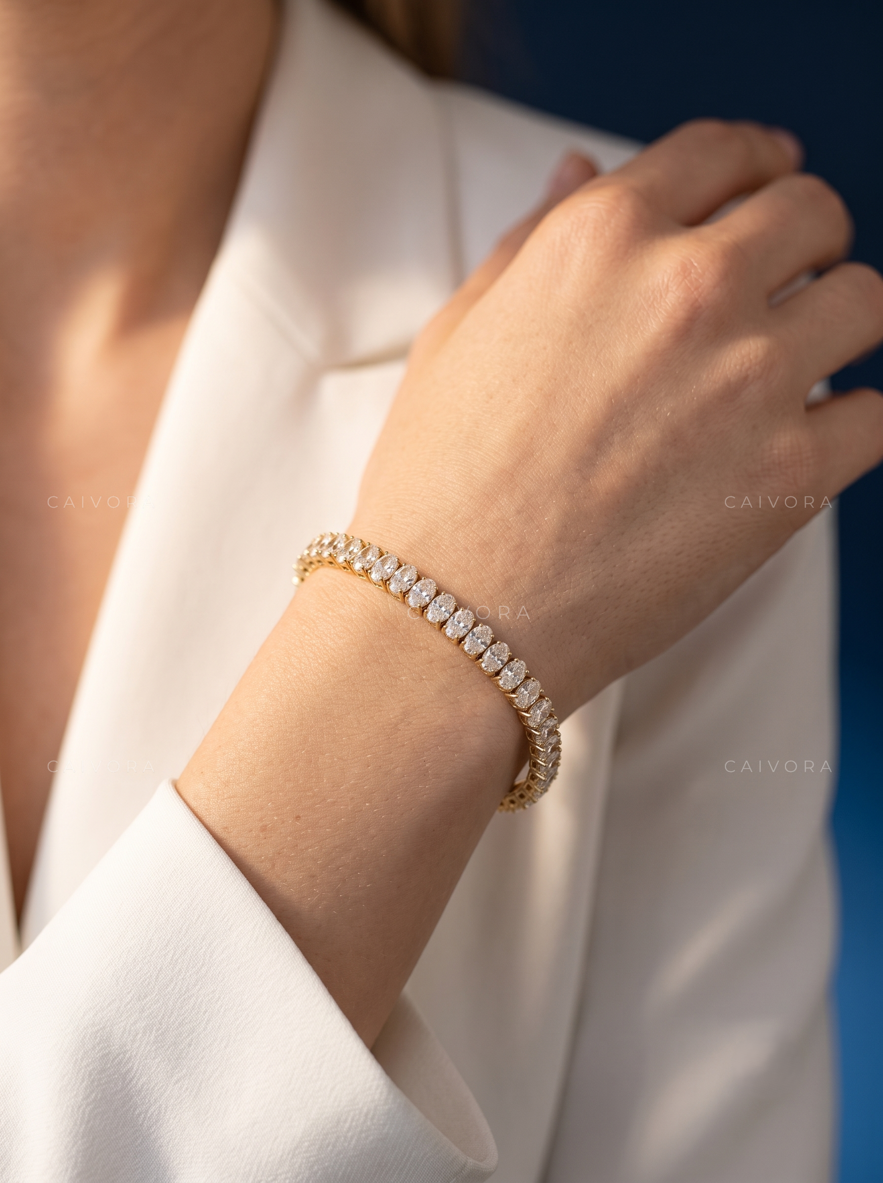 Graceful Oval Tennis Bracelet