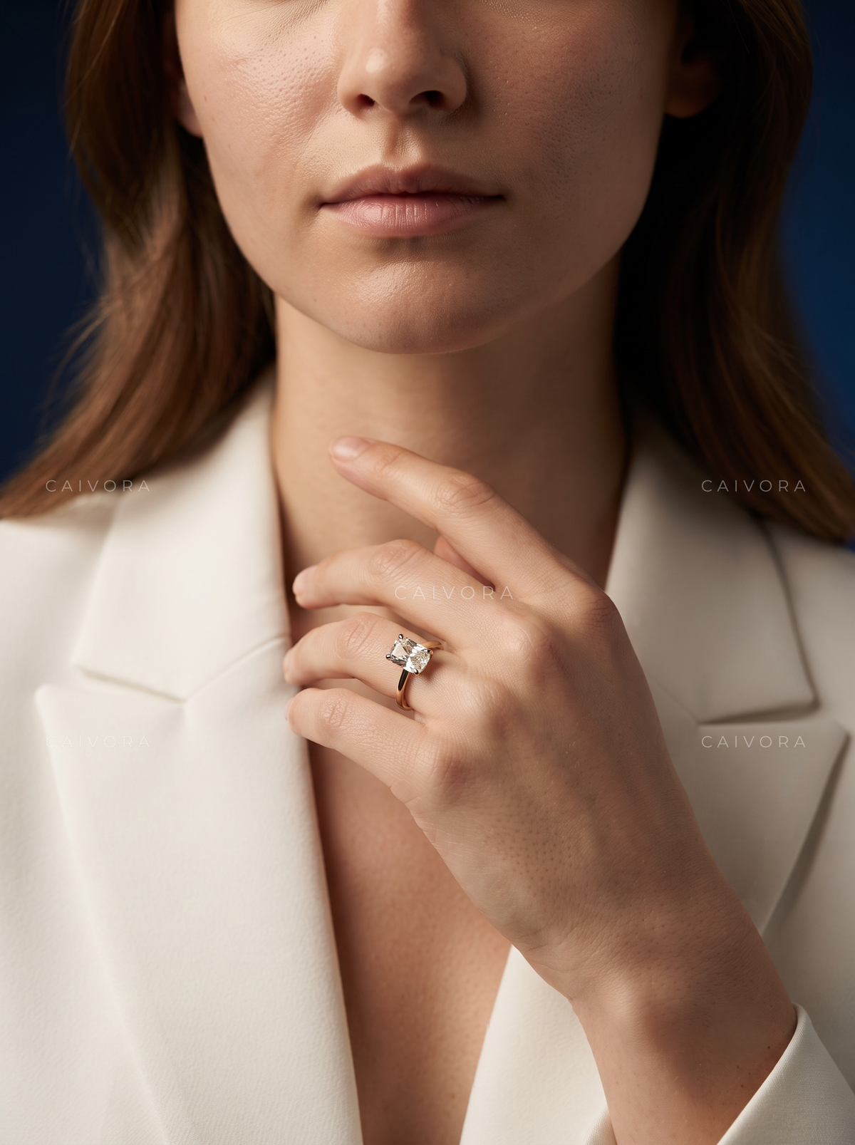 Old Mine Cut Hidden Halo Pavé Tulip Engagement Ring