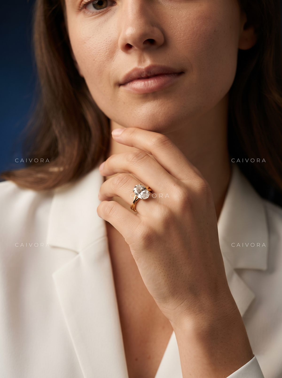 Timeless Grace Shaped Around an Oval Cut Diamond