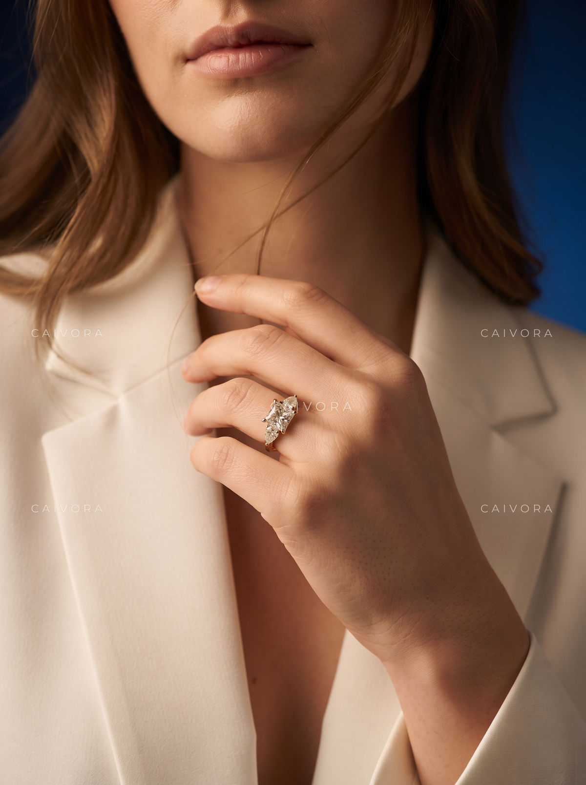 Vintage Inspired Three Stone Setting with an princess cut Center
