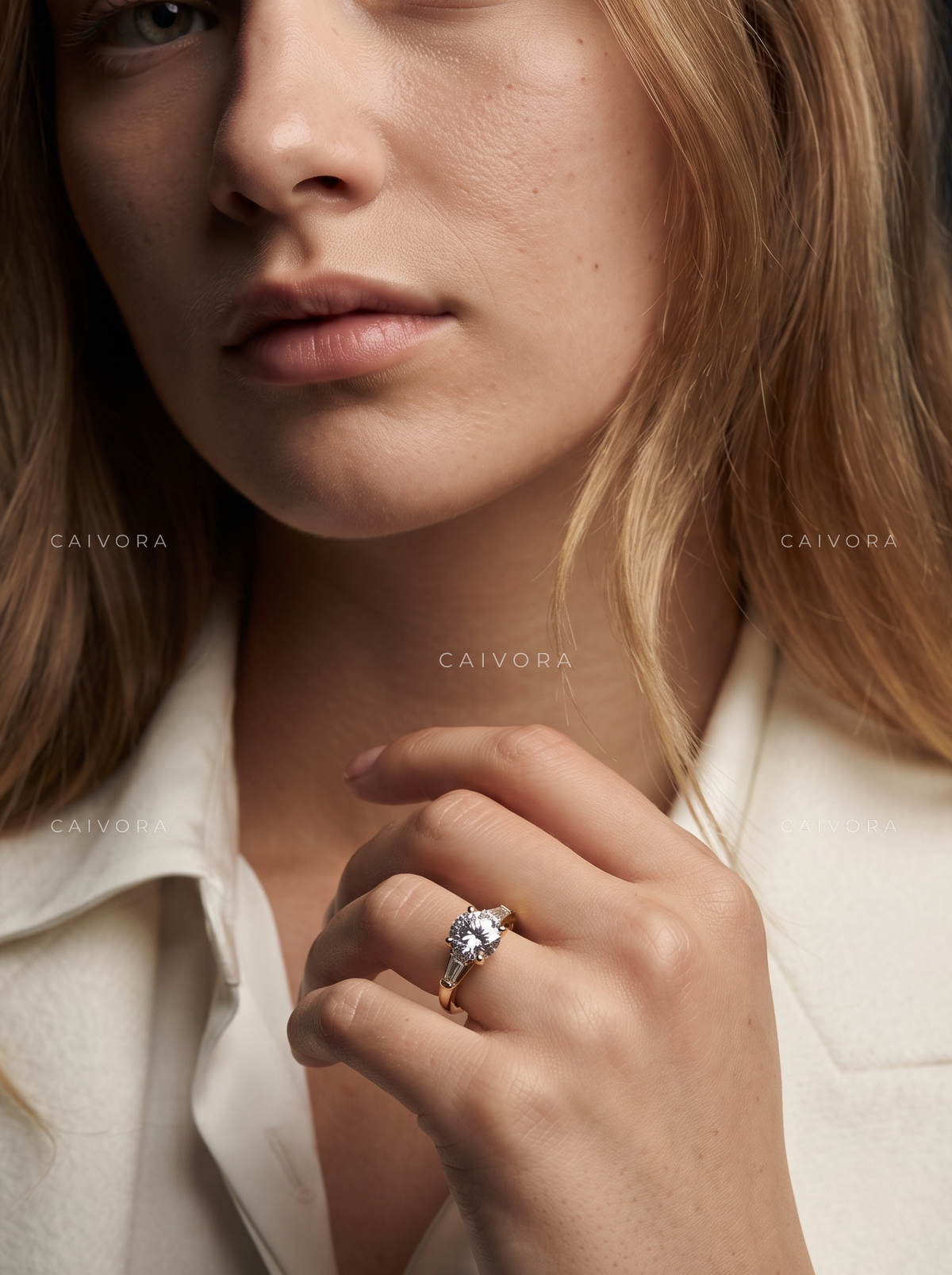 Classic Brilliance with a Geometric Diamond Frame