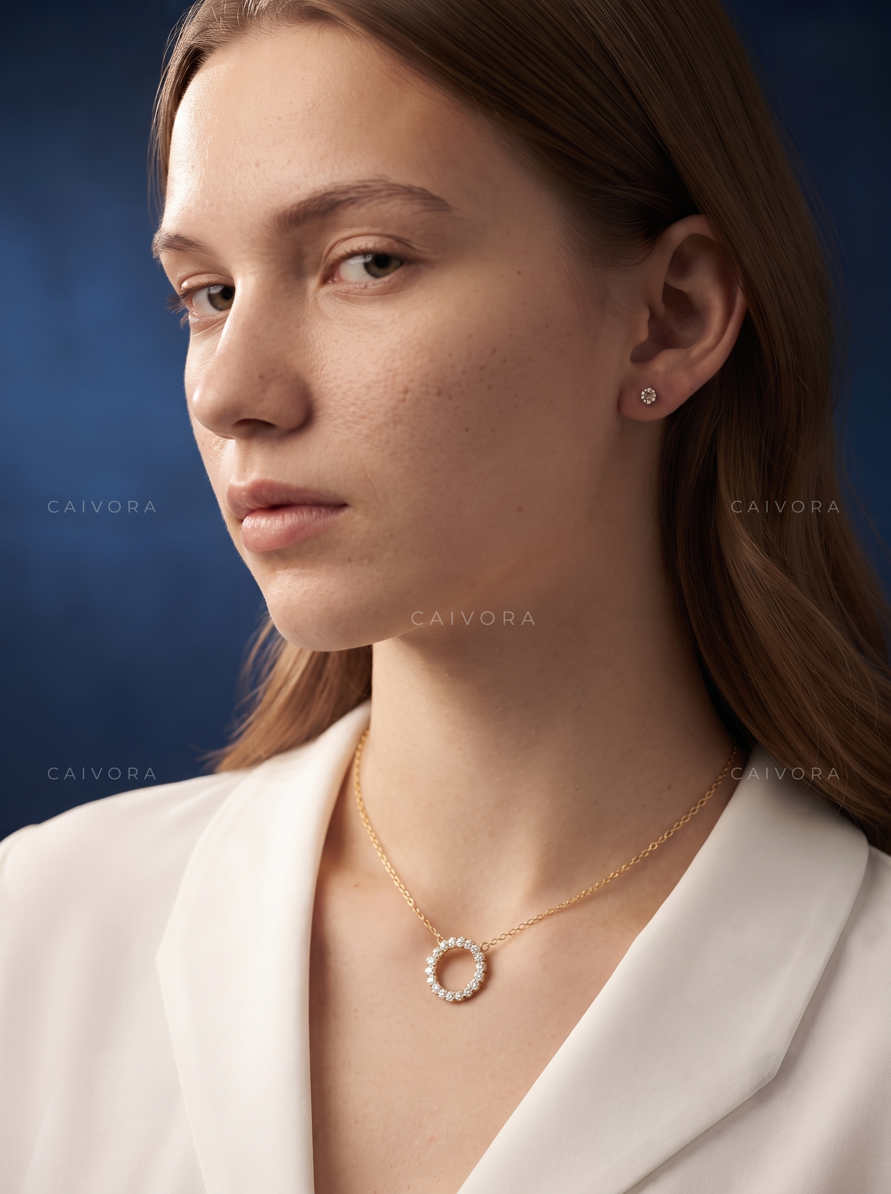 Round Lab-Grown Diamond Circle Pendant Necklace