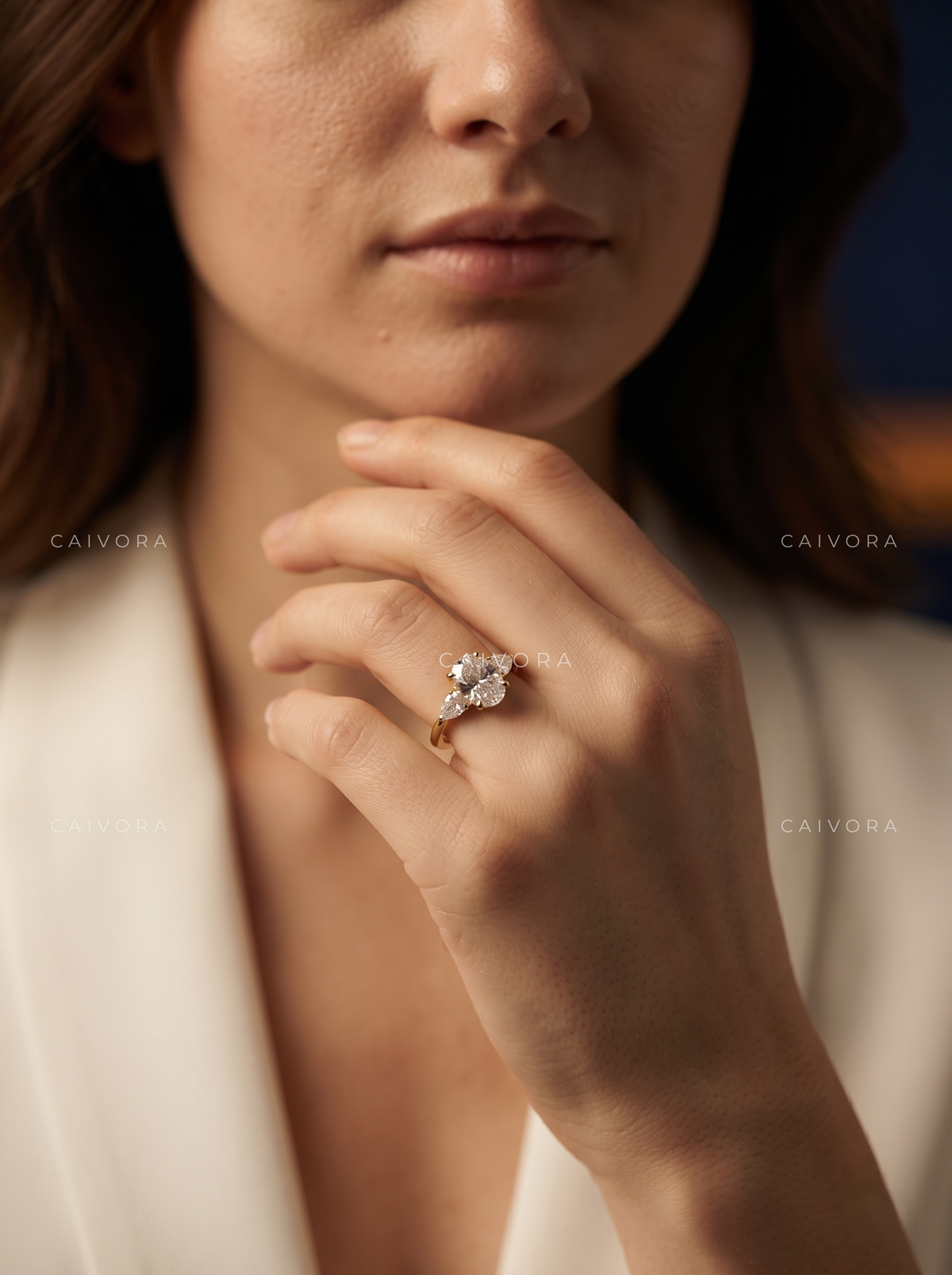 Contemporary Paloma Setting Showcasing a old mine cut Diamond