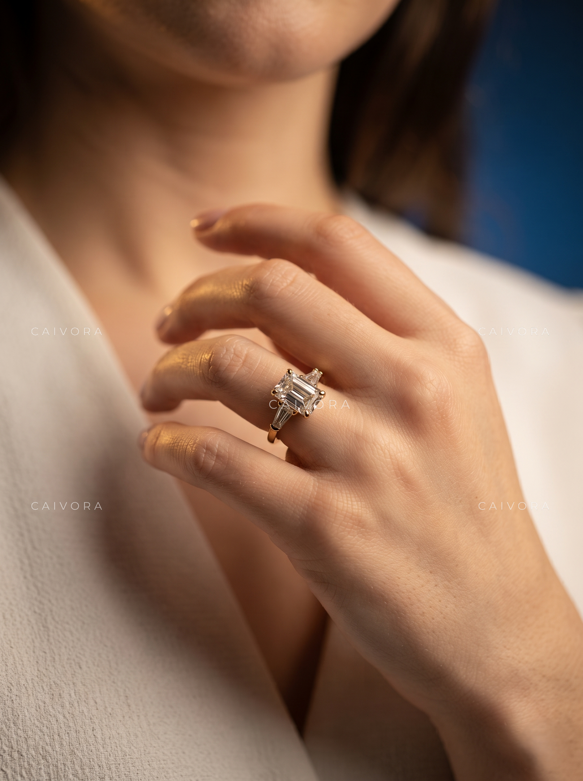 Modern Elegance Framed by Emerald Cut Brilliance