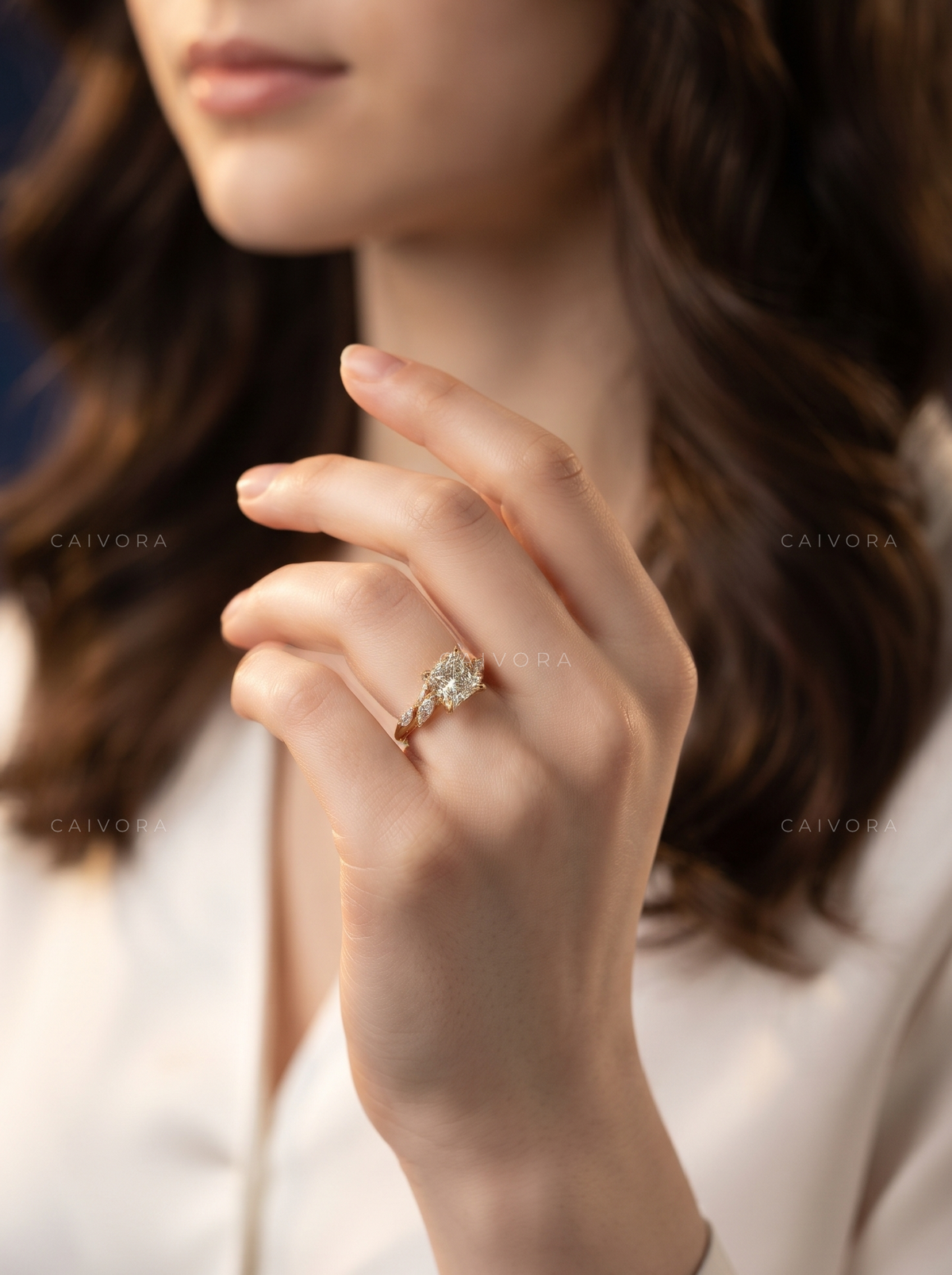 Priness Cut Vintage Inspired Diamond Engagement Ring