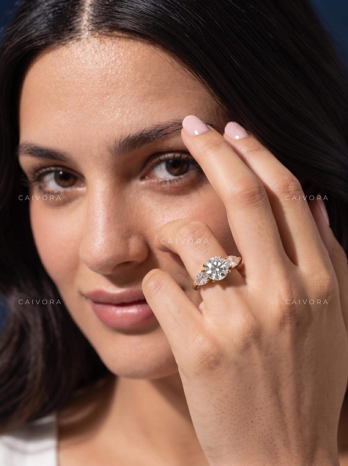 Contemporary Paloma Setting Showcasing a old mine cut Diamond