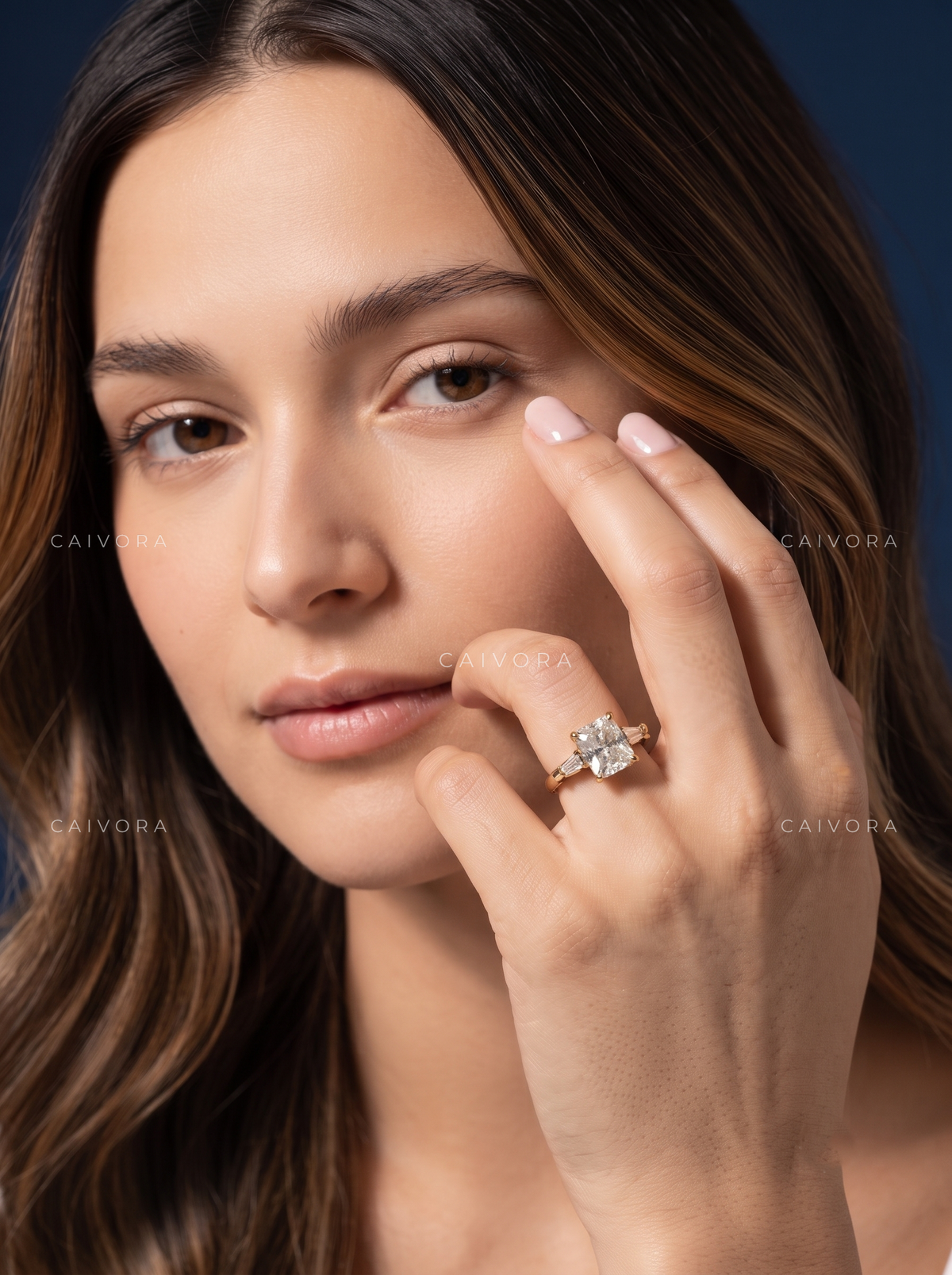 Icy Brilliance with a Crushed Ice Elongated Cushion Center