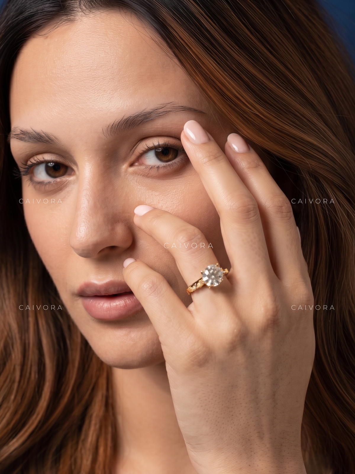 Portuguese Cut Vintage Engraved Solitaire Engagement Ring