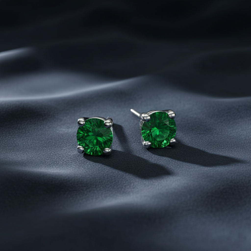 Verdant Green Tsavorite Stud Earrings