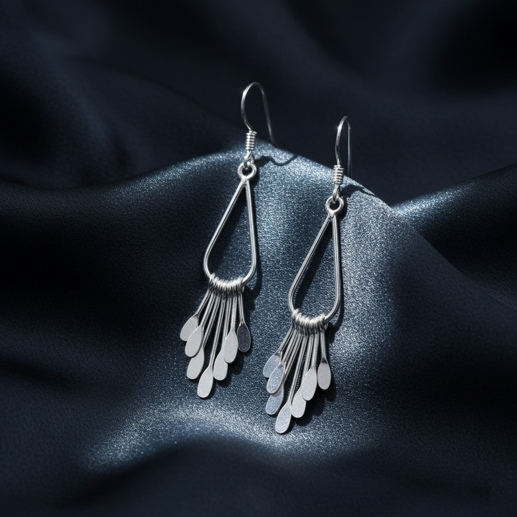 Cascading Fringe Design Earrings