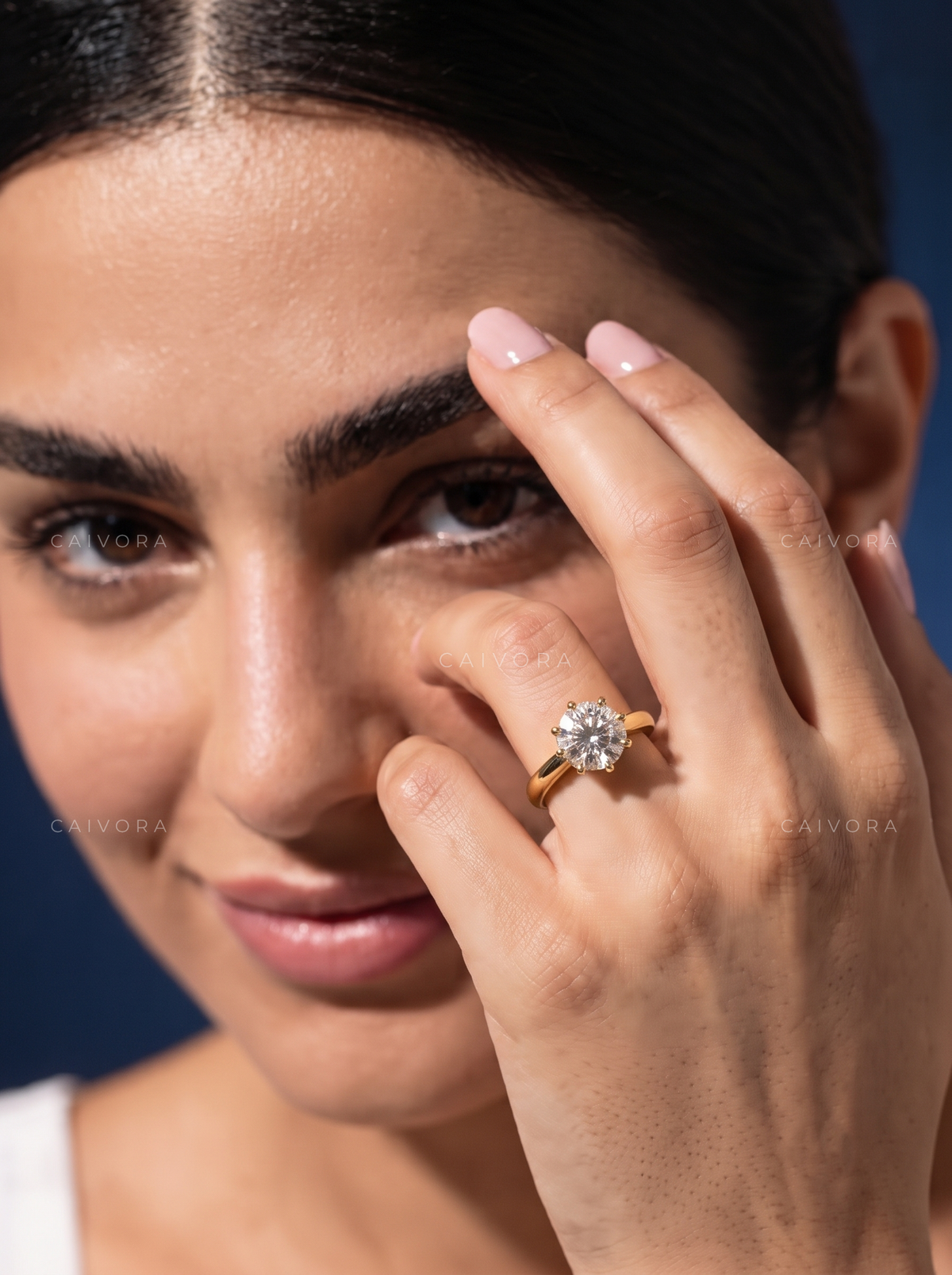 Portuguese Cut Hidden Halo Pavé Tulip Engagement Ring