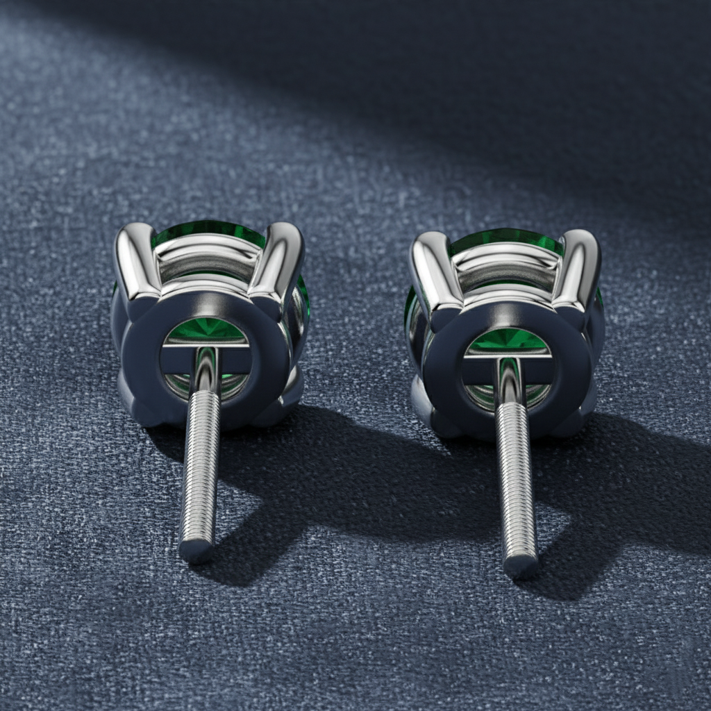 Verdant Green Tsavorite Stud Earrings