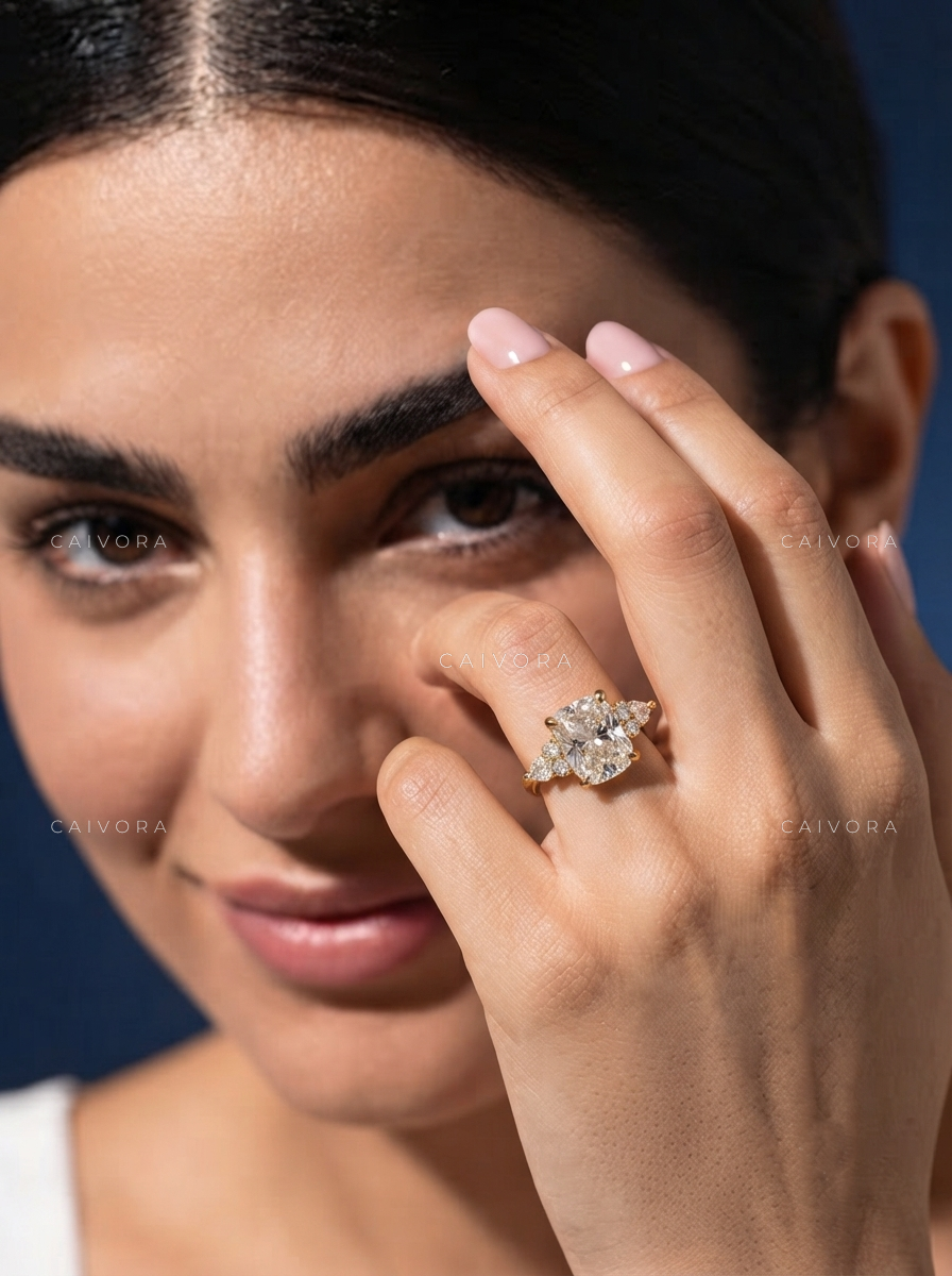 Elegant Triana Setting with a Cushion Cut Center Diamond