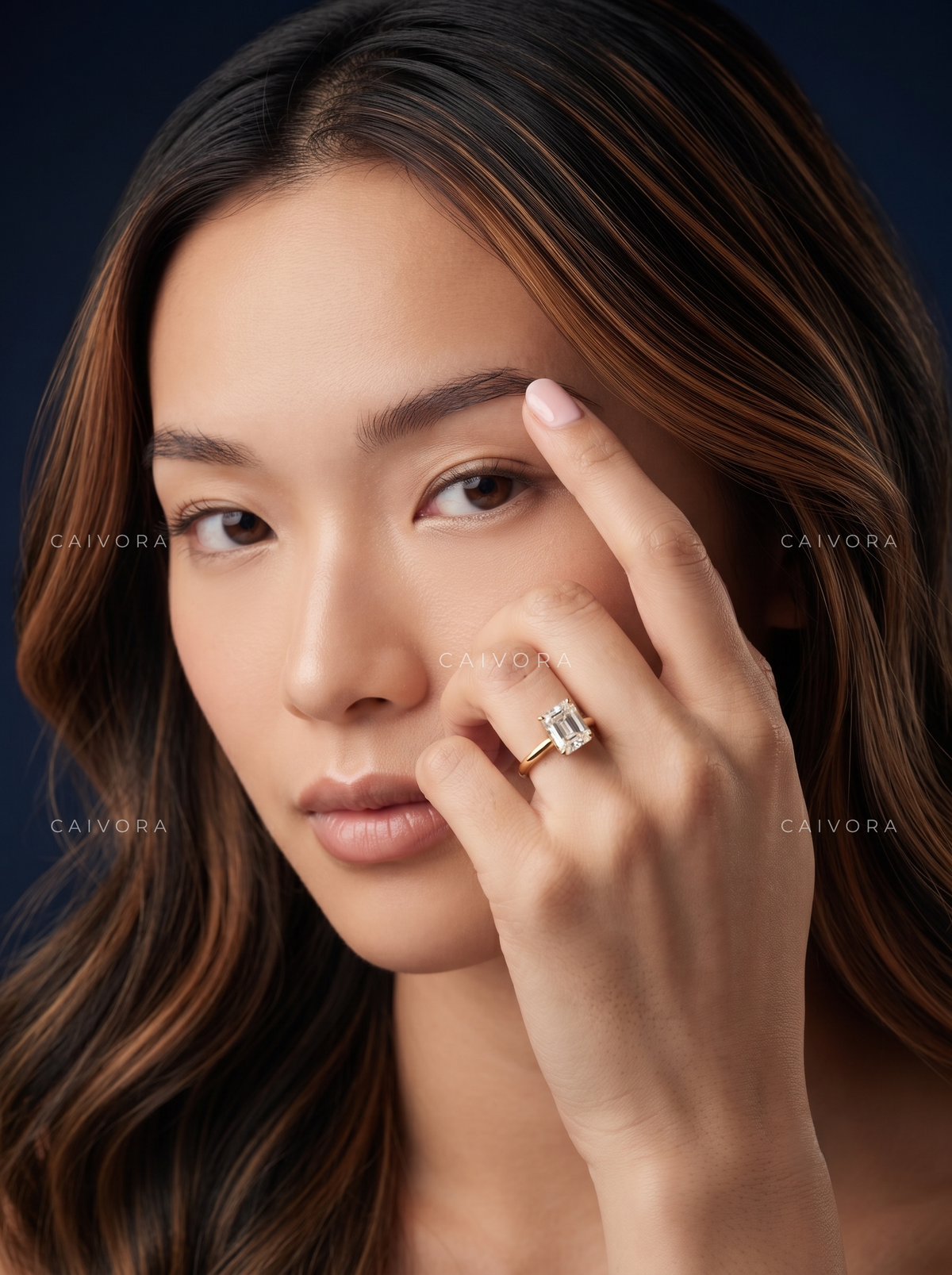 Asscher Cut Four Prong Solitaire Engagement Ring