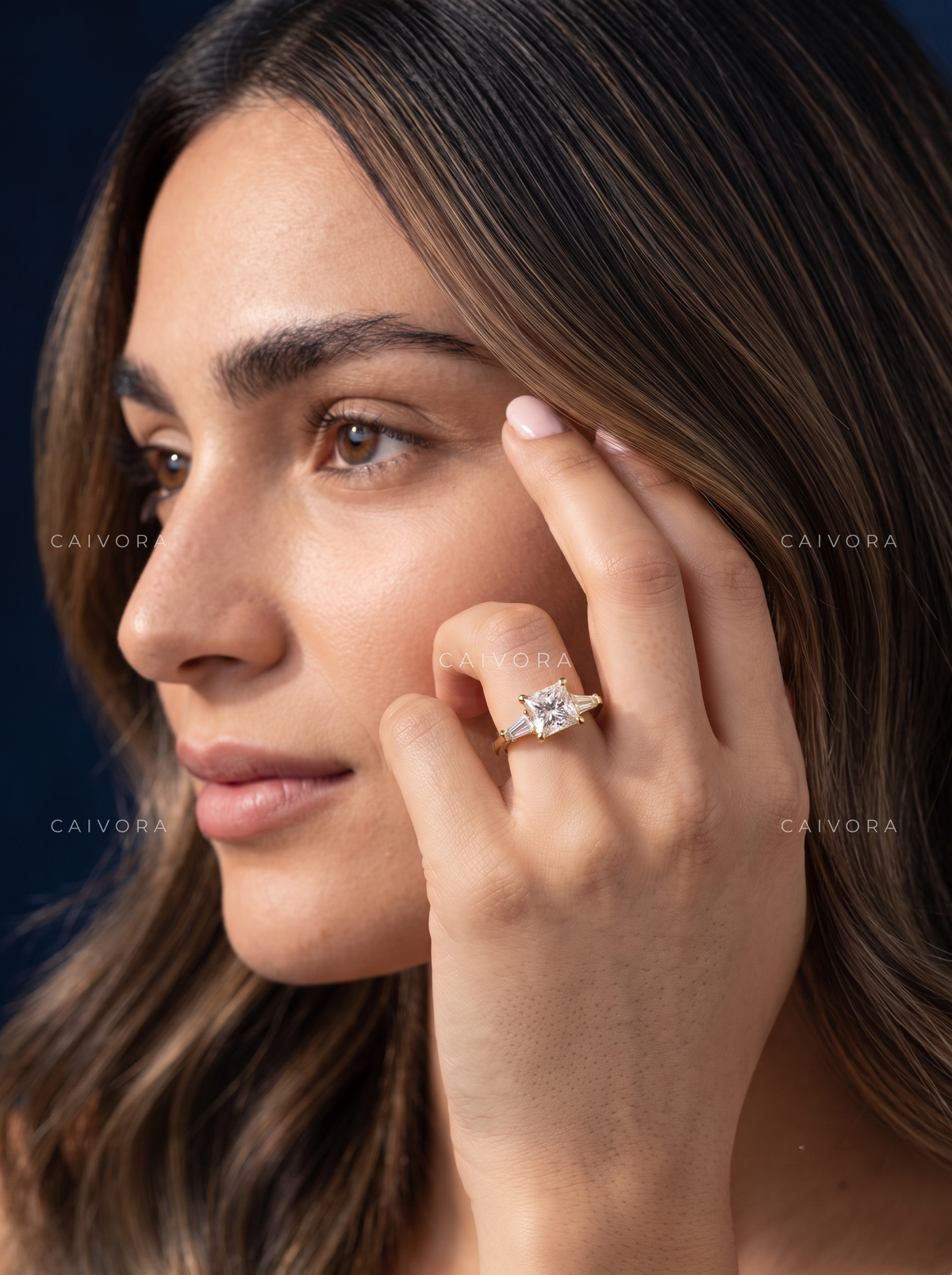 Clean Lines with a Princess Cut Center Diamond