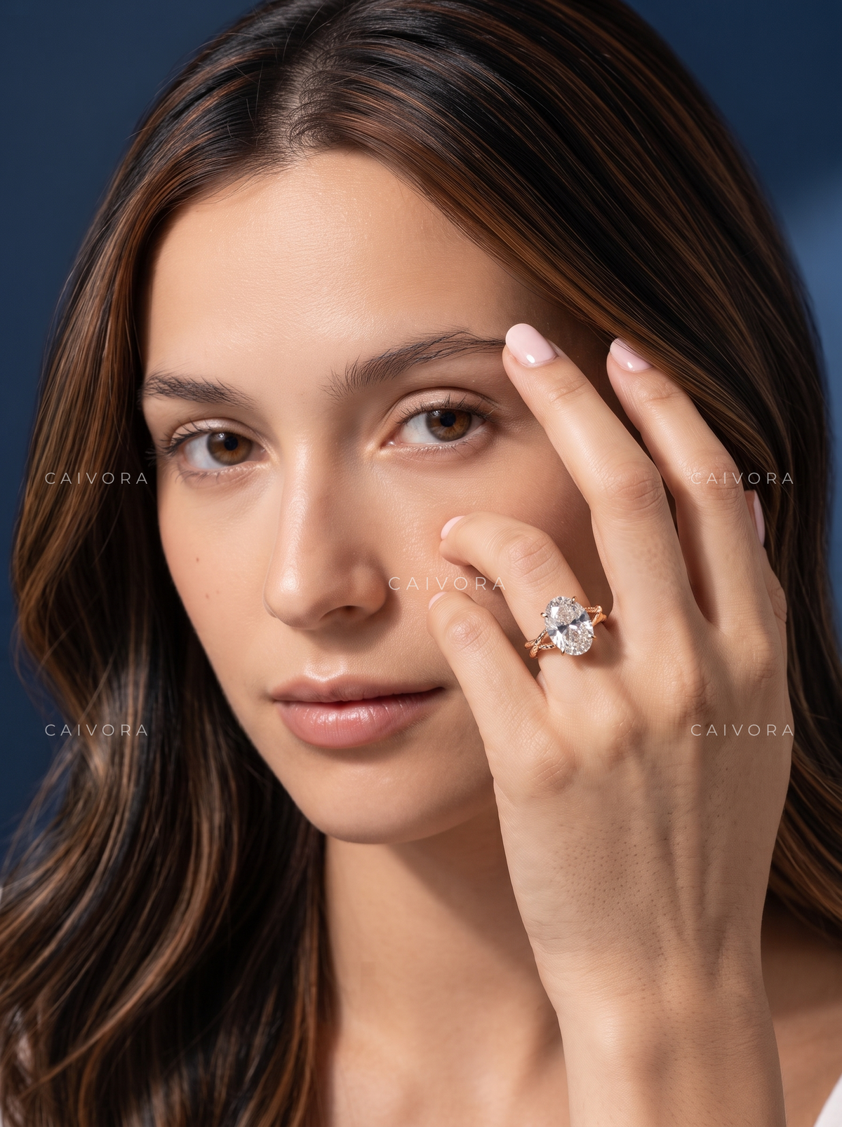 Graceful Sophistication with a Moval Cut Center Diamond