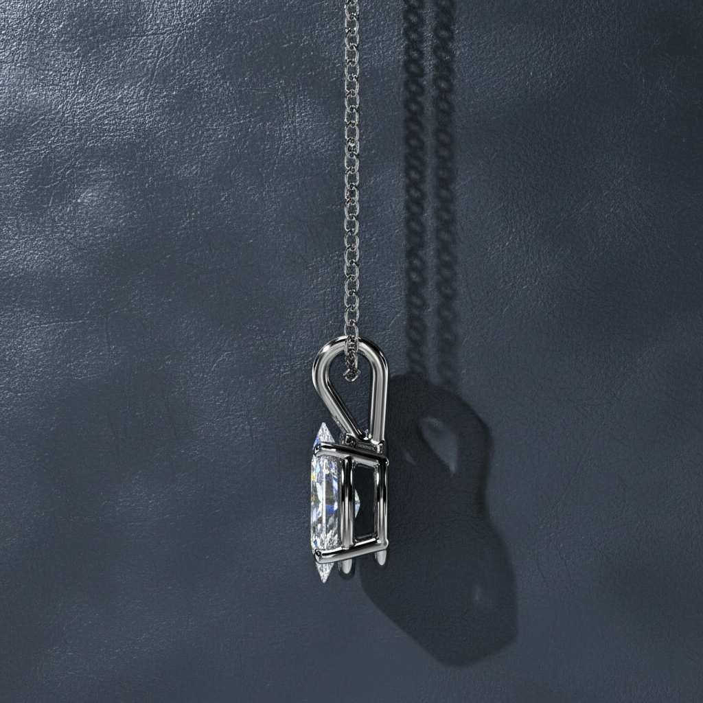 Gorgeous Marquise Cut Lab Diamond Solitaire Necklace