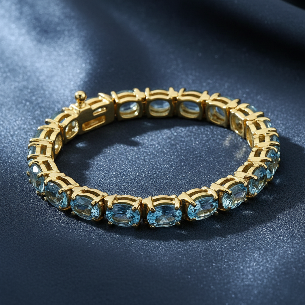 Elegant Yellow Gold Gemstone Bracelet