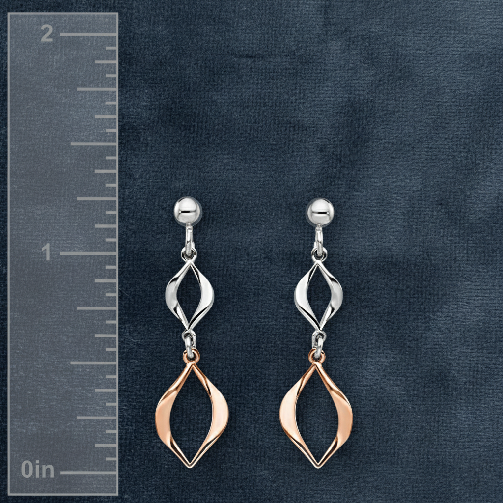 Elegant Two-Tone Dangle Earrings