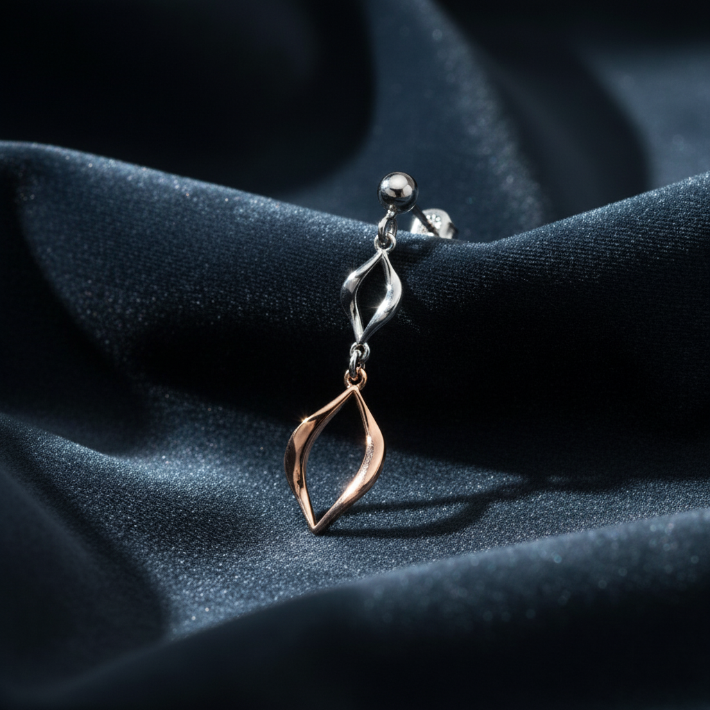 Elegant Two-Tone Dangle Earrings