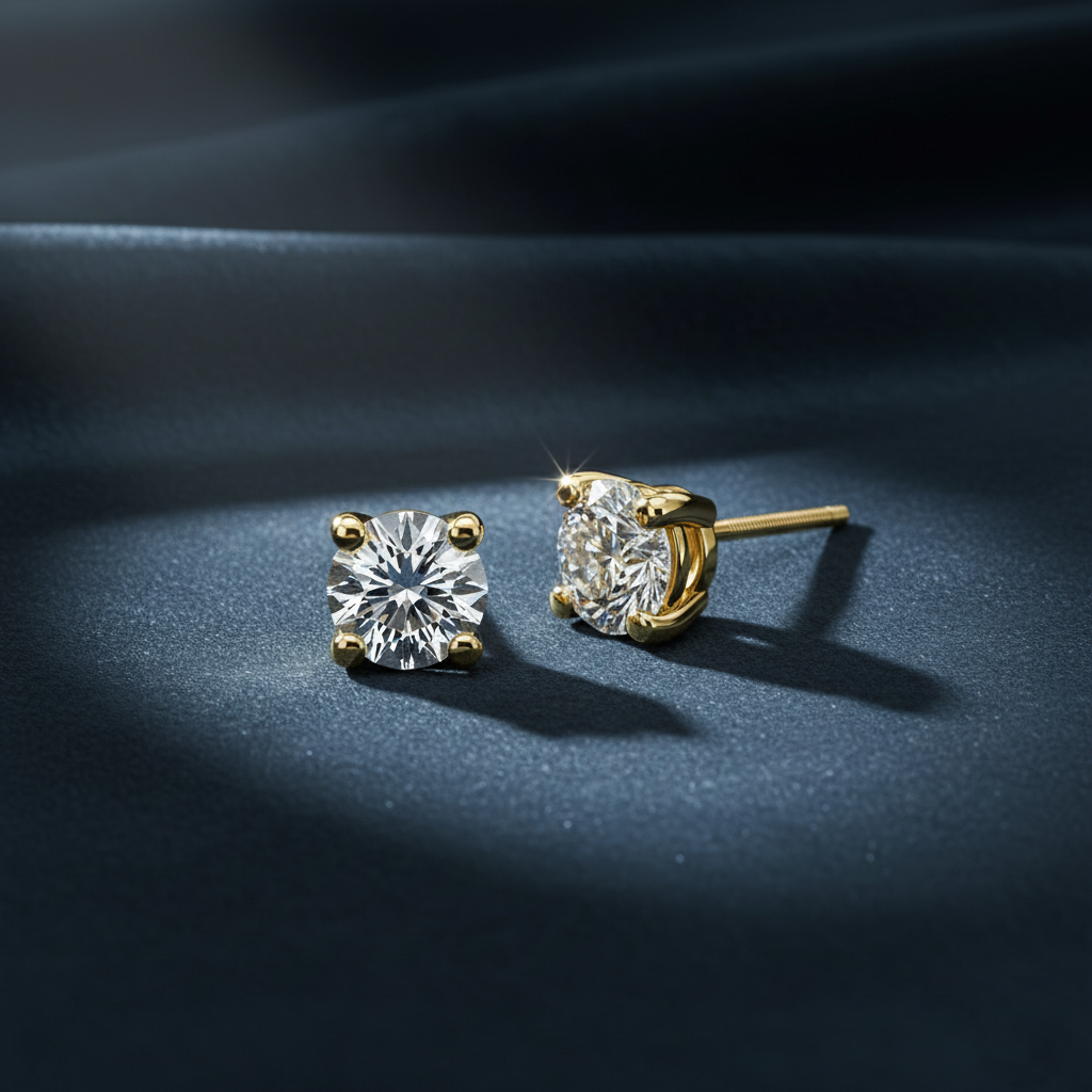 Timeless Round Diamond Stud Earrings