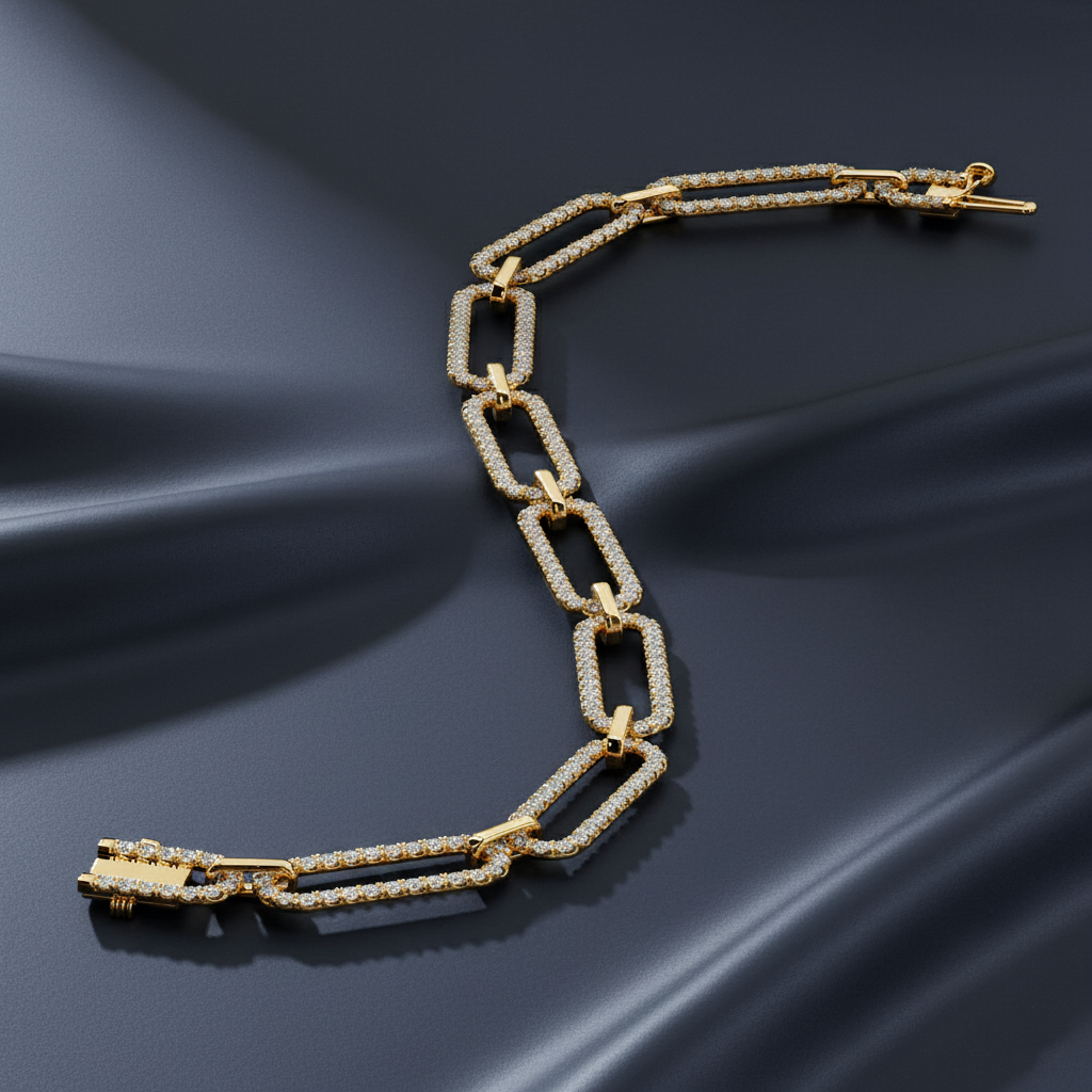 Brilliant Paperclip Style Lab Diamond Bracelet