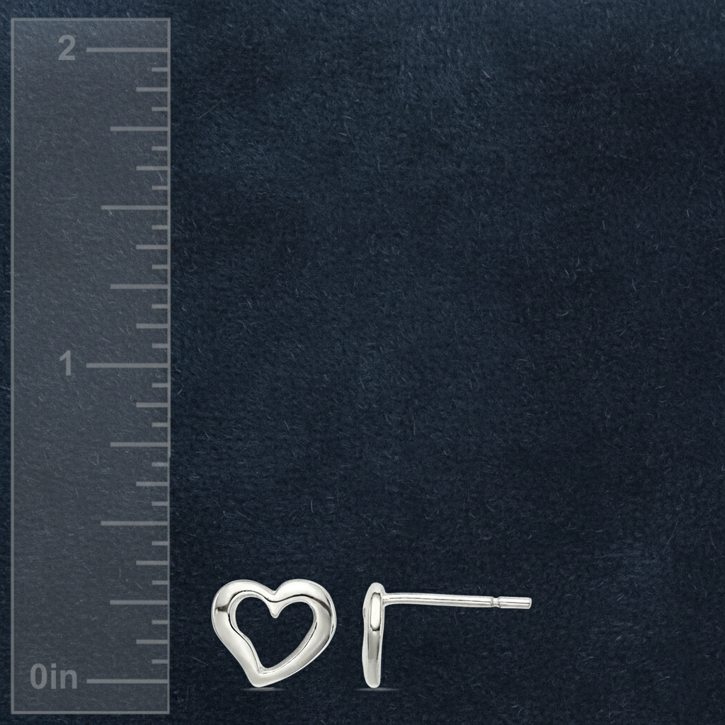 Dainty Open Heart Stud Earrings