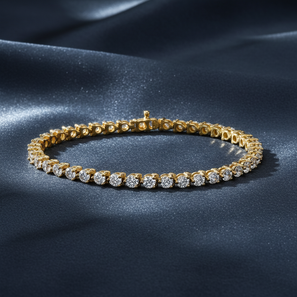 Classic Round Cut Diamond Line Bracelet
