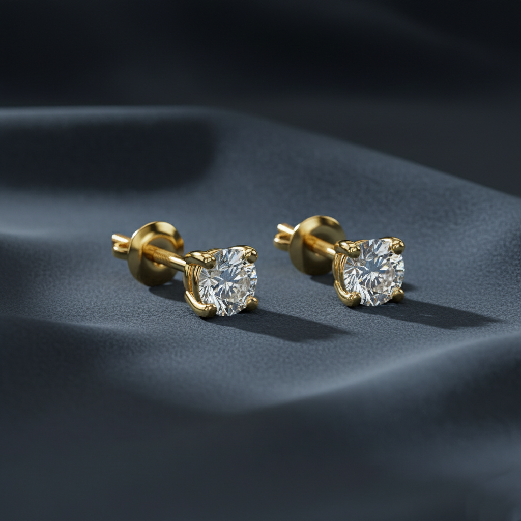 Timeless Round Diamond Stud Earrings