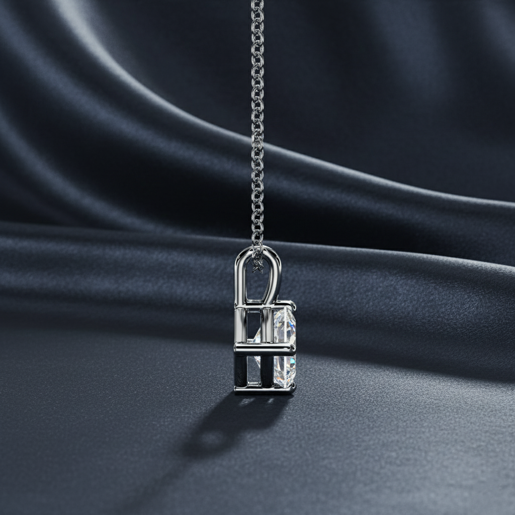 Classic Step Cut Ethical Diamond Necklace