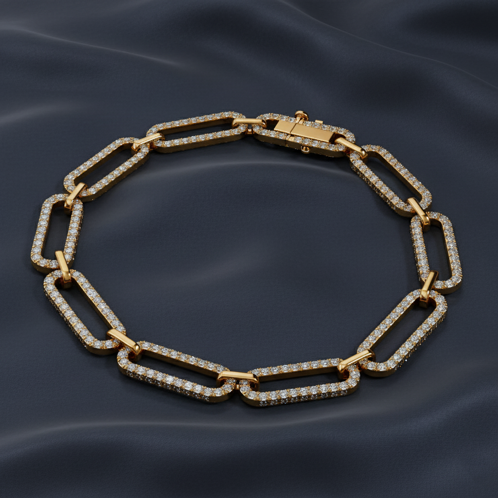 Brilliant Paperclip Style Lab Diamond Bracelet